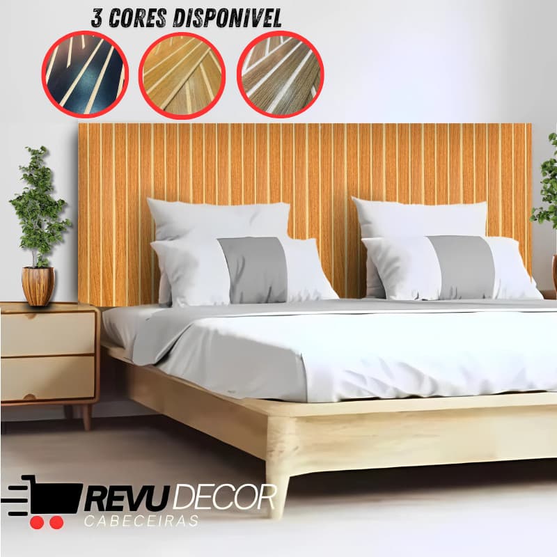 Kit Ripado MDF para Cabeceira  King  Queen Casal Solteiro 1.11 MT + Kit Instalação Móveis