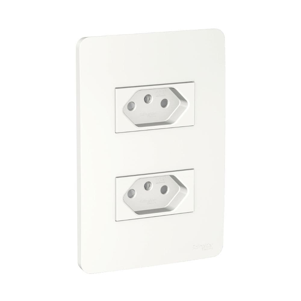 Conjunto 2 Tomadas Branco 2p+t 10a Branco - Orion - S71322104 - Schneider Electric
