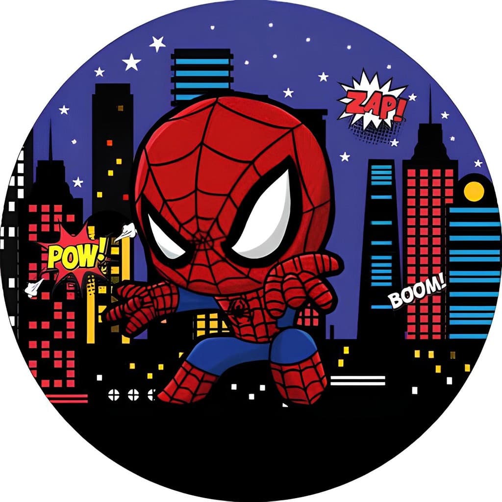 Capa de Painel Homem-Aranha Heróis Spidey Friends Festa Redondo Tecido Sublimado Vários Modelos  1,50x1,50m e 50x50cm
