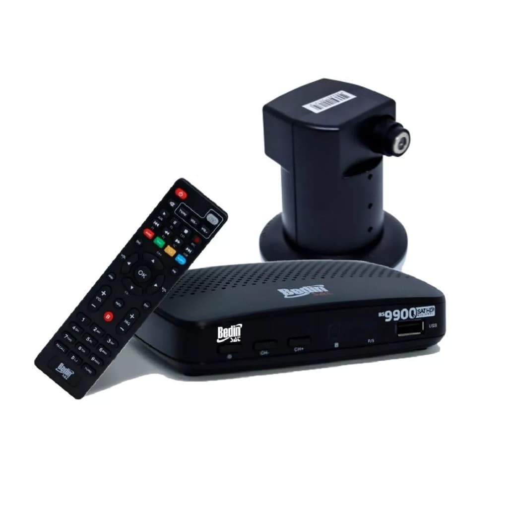 Kit Receptor Bedin 9900 + Lnbf Simples Para Nova Parabólica Full Hd