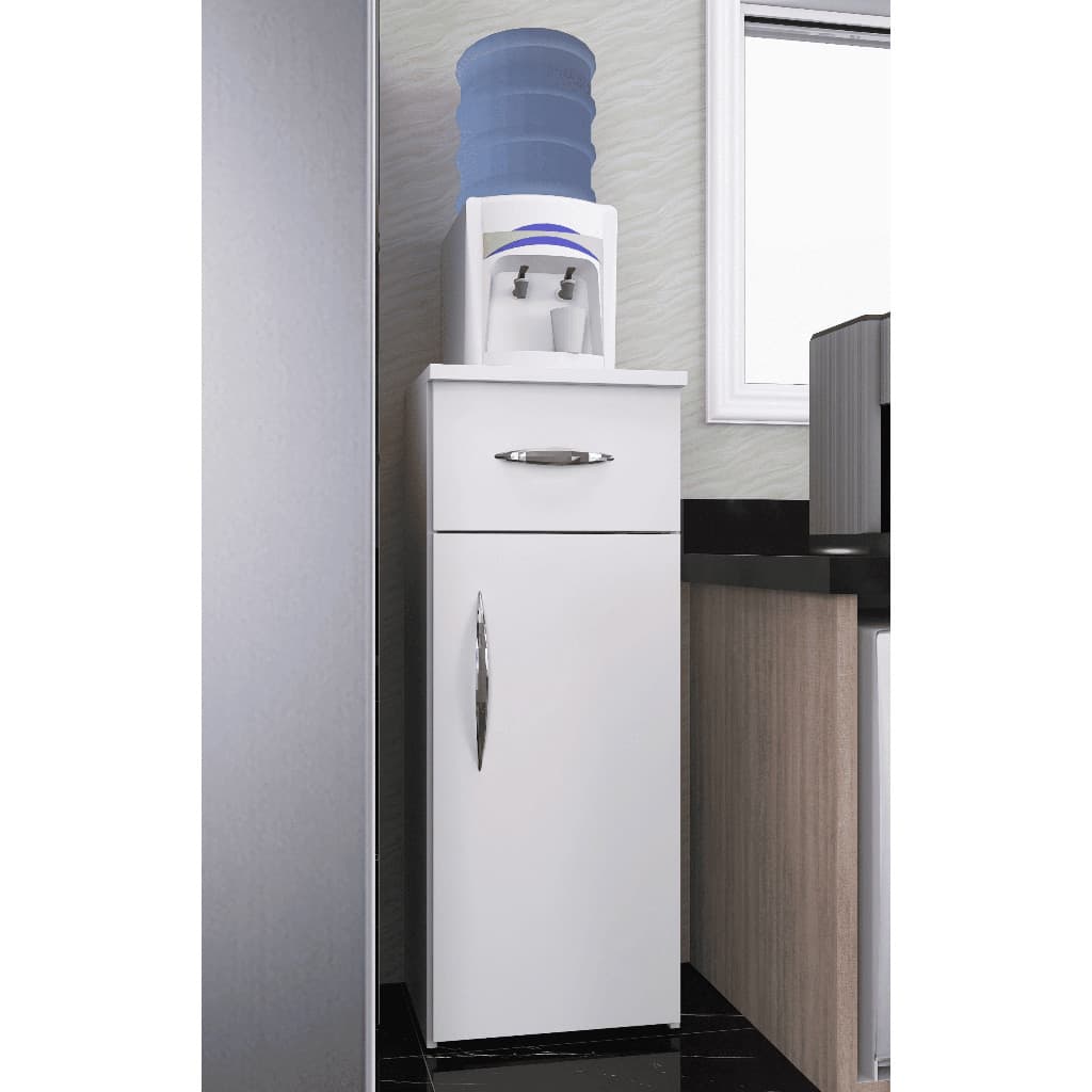 Armário para Bebedouro com 1 Porta e 1 Gaveta - Cor Branco