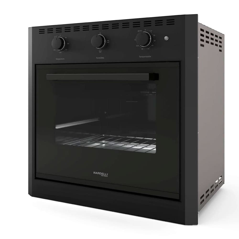 Forno Elétrico de Embutir Nardelli E60 60L Preto 220V | Grill, Timer, Luz Interna