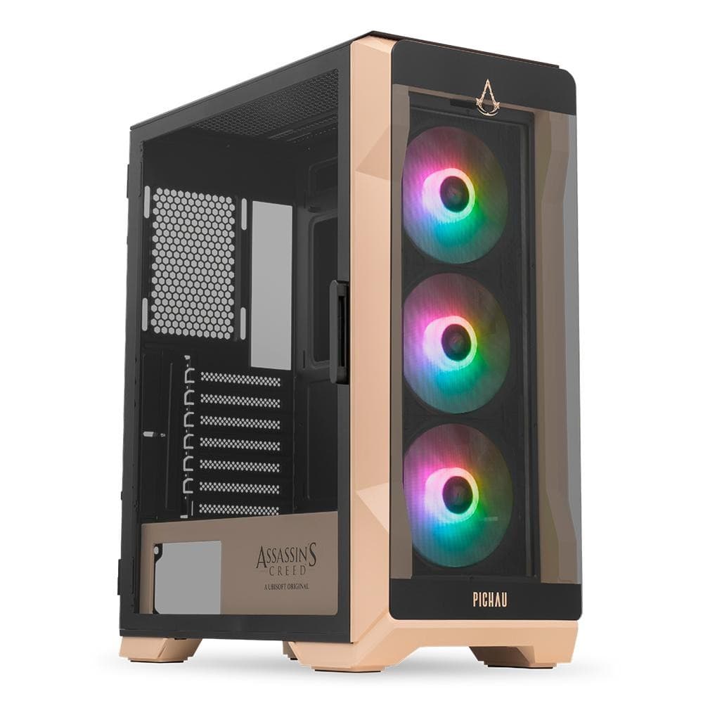 Gabinete Gamer Pichau Pouter 3 Assassin's Creed Mirage, RGB, Mid-Tower, Com 3 Fans, PG-P03-MRG