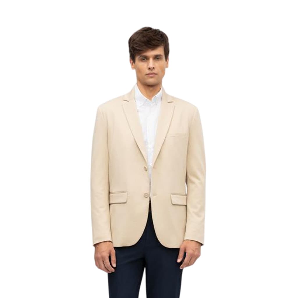 Blazer Slim Hangar 33 Em Malha Bege
