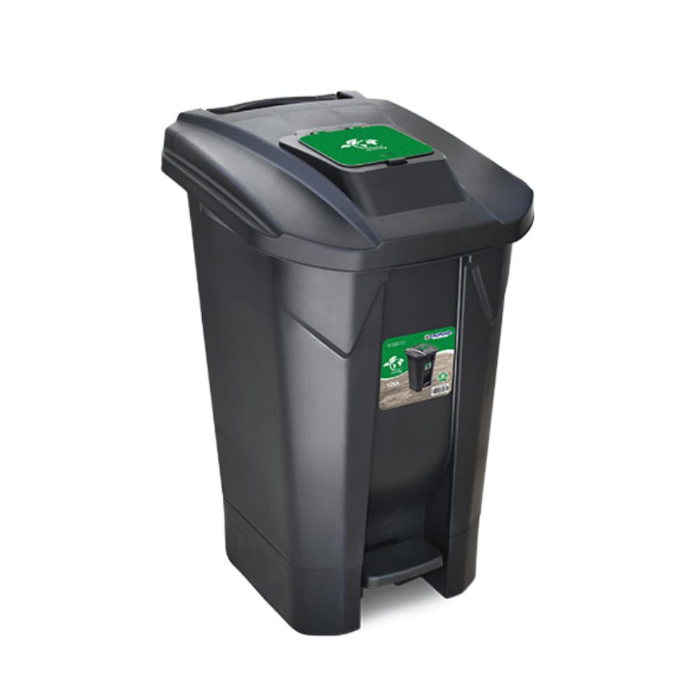 Lixeira Arqplast 60L com Roda e Pedal com Tampa Click e Design Moderno