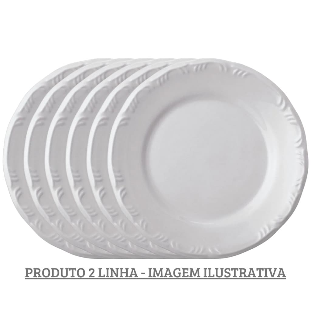 Conjunto 6 Pratos Rasos 26 cm Porcelana Schmidt - Mod. Pomerode 2ª LINHA
