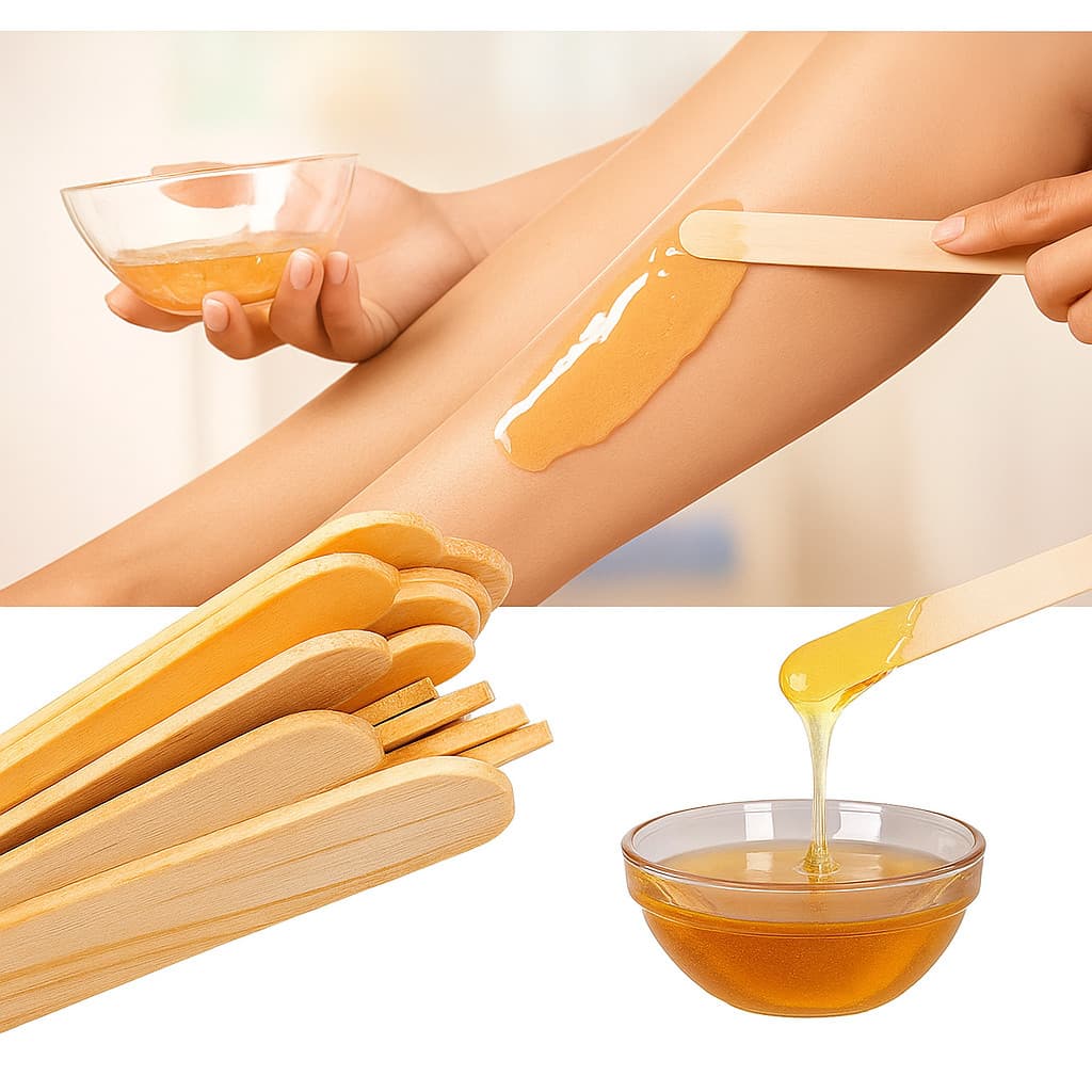 KIT 100/200/300 Palitos Madeira Depilação Picolé Ponta Redonda