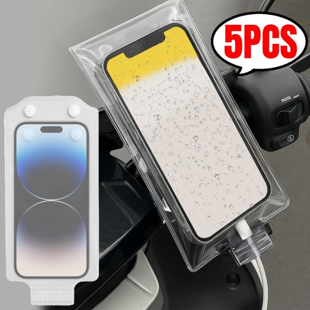 Capa De Chuva Para Celular Em PVC , Durável , Universal , Tela Sensível Ao Toque , 25 * 10cm , Transparente , À Prova D'