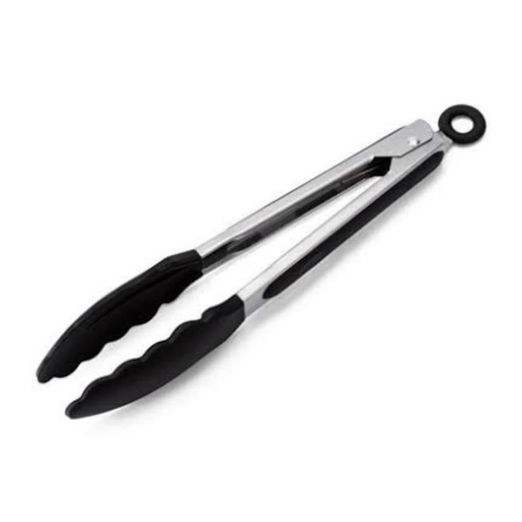 Pegador Pegadores De Aço Inox E Silicone Durável Multiuso Universal 27cm Utensilio Cozinha Vermelho Preto