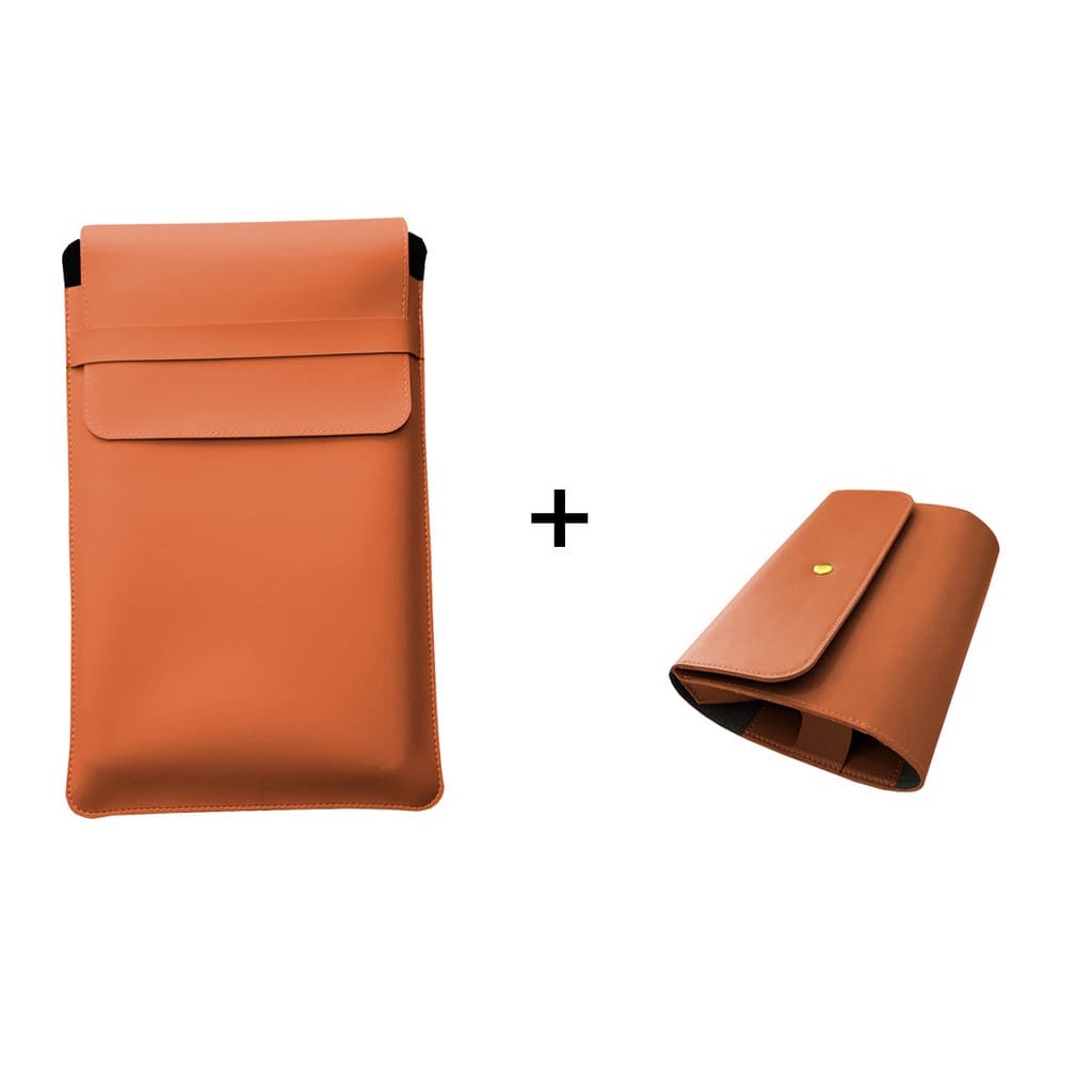 Luvas para Notebook mais Case para Carregador Caramelo
