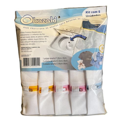 Kit 5 Saco Lava Roupa P M G Protetor Delicado Okazaki Compre