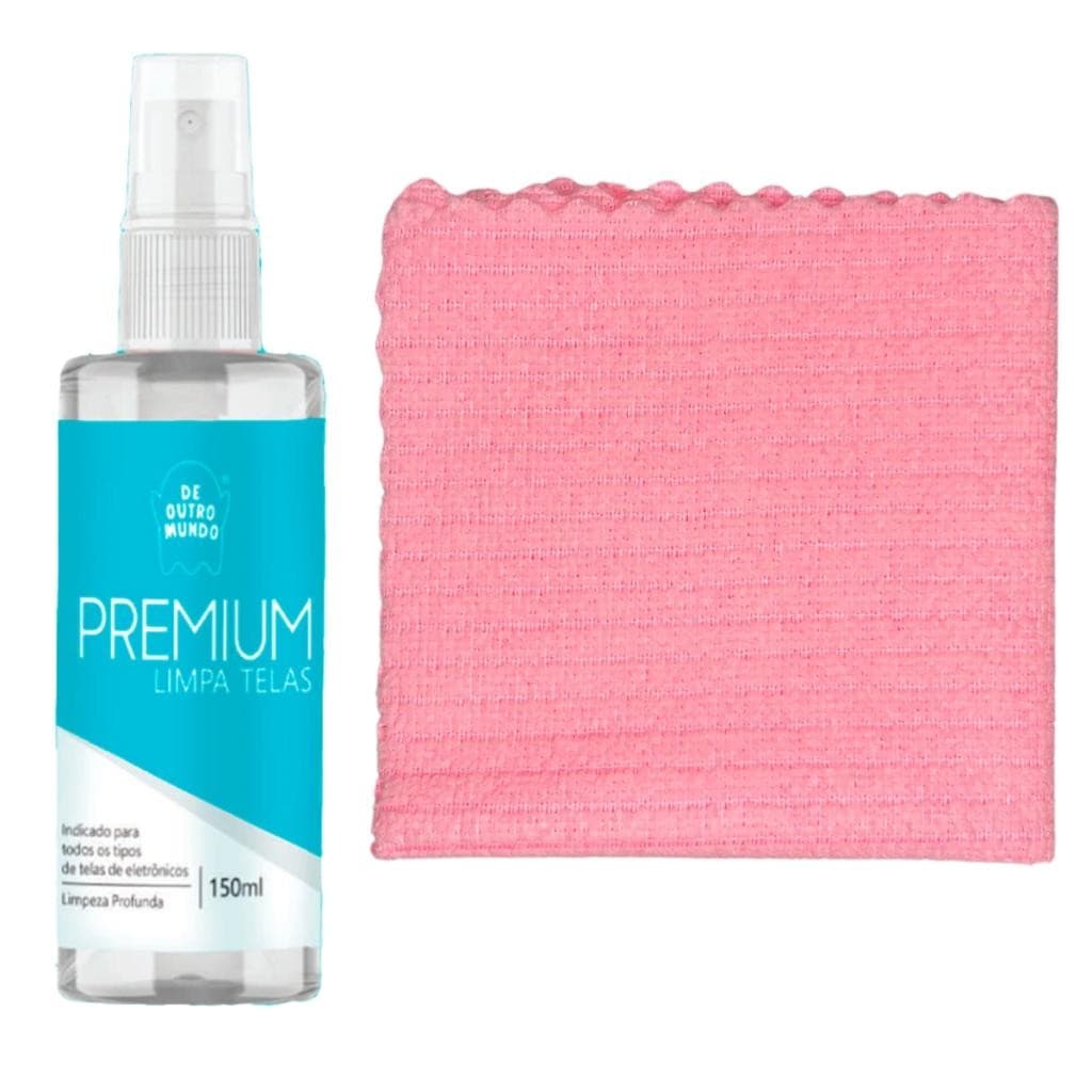 Kit Limpa E Desengordura Telas Celular Tv Notebook Cor: Rosa Pastel