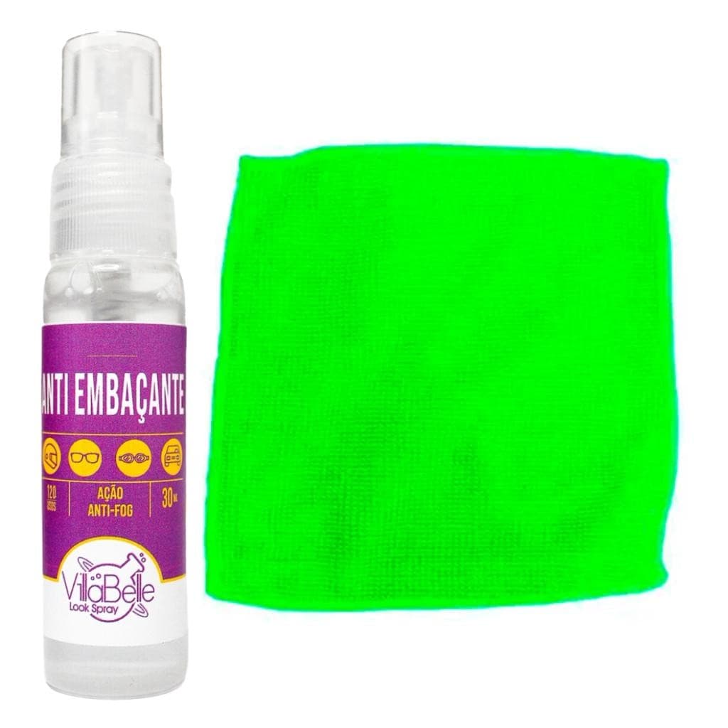 Kit  Antiembaçante Óculos e Celulares com Pano Microfibra Cor:Verde Claro