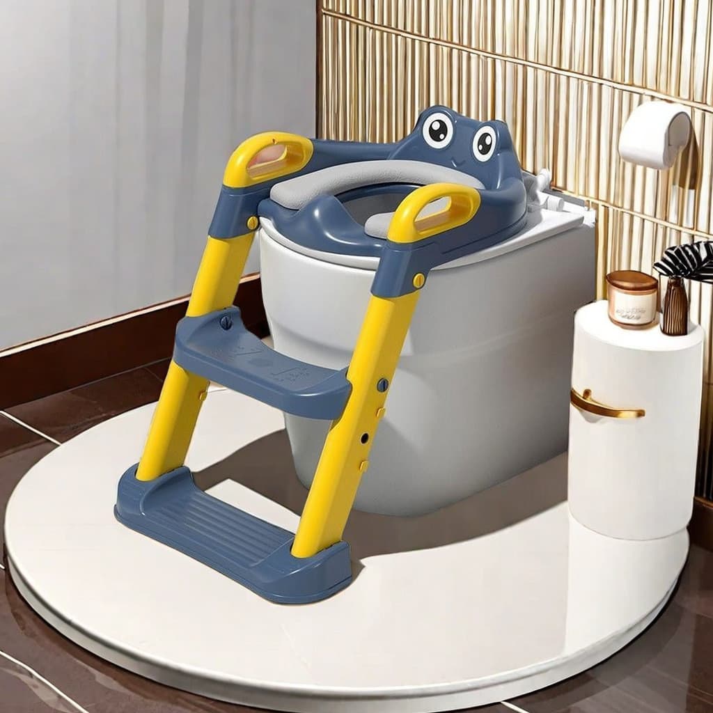 Assento Redutor de Vaso Sanitário Infantil Com Escadinha Troninho Portátil Colorido Multmaxx
