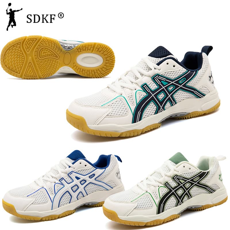 SDKF Sapatos Esportivos Profissionais Homens Mulheres Mesmo Estilo Sapatos de Badminton Tênis Brancos