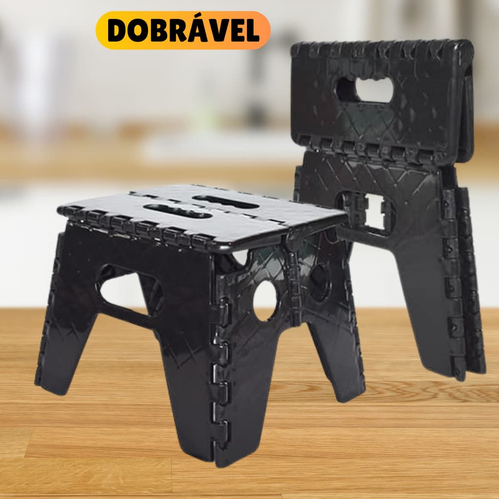 Banquinho Dobrável De Plástico Pequeno Reforçado Até 100kg