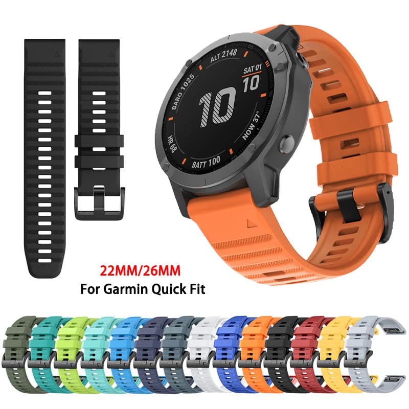 Pulseira De Silicone De Ajuste Rápido , 22MM 26MM , Para Garmin Fenix 8 7 6 5 7X 6X 5X Forerunner 965 955 935 945 745 Qu