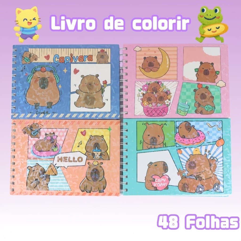 capa dura Livro de Colorir  48 Folhas Caderno de Desenho Pintura Coloring Book  BIOAMAIS