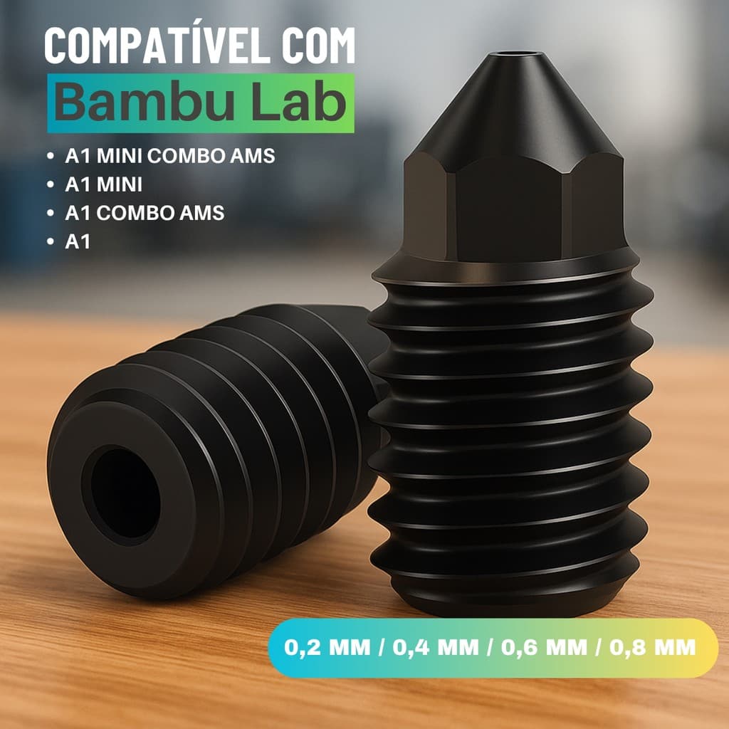 Bico Nozzle Hotend Para Impressora 3d Bambu Lab A1 Mini Combo AMS, A1 Mini, A1 Combo AMS