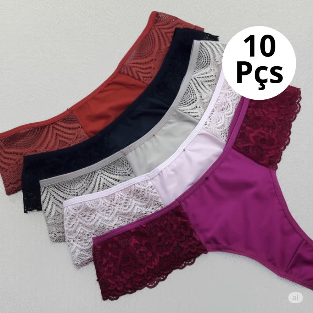 Kit Calcinha Fio Dental Renda Calcinha Feminina Lingerie Sensual
