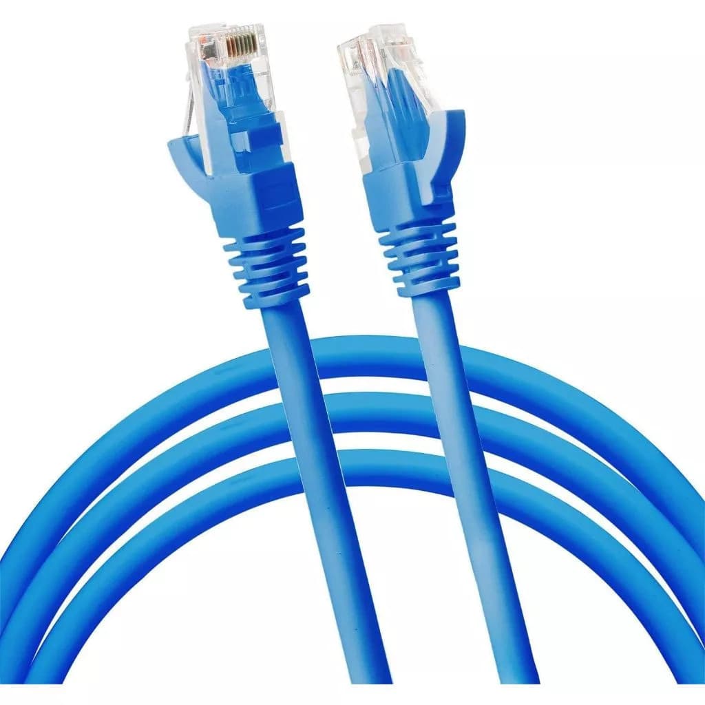 Cabo De Rede Azul RJ45 CAT5e Pc Notebook Router Smart TV Videogame 5/10/15/20 Metros