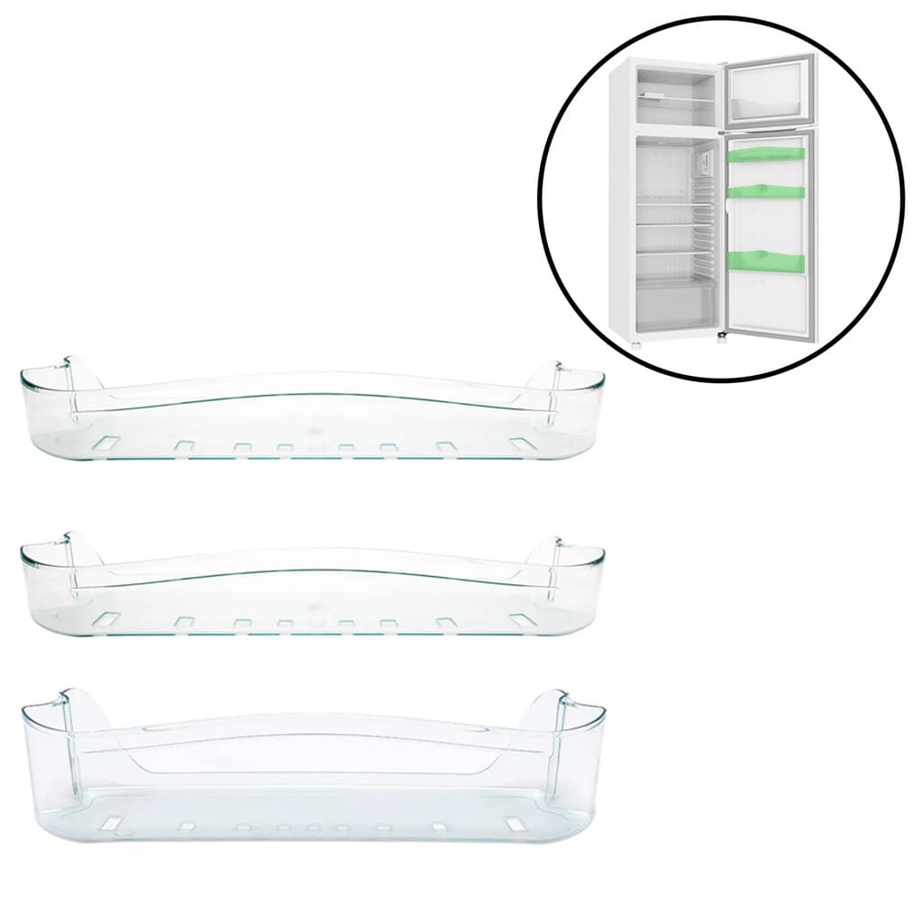 Kit 3 Prateleiras Porta Geladeira Consul Crd37 Original