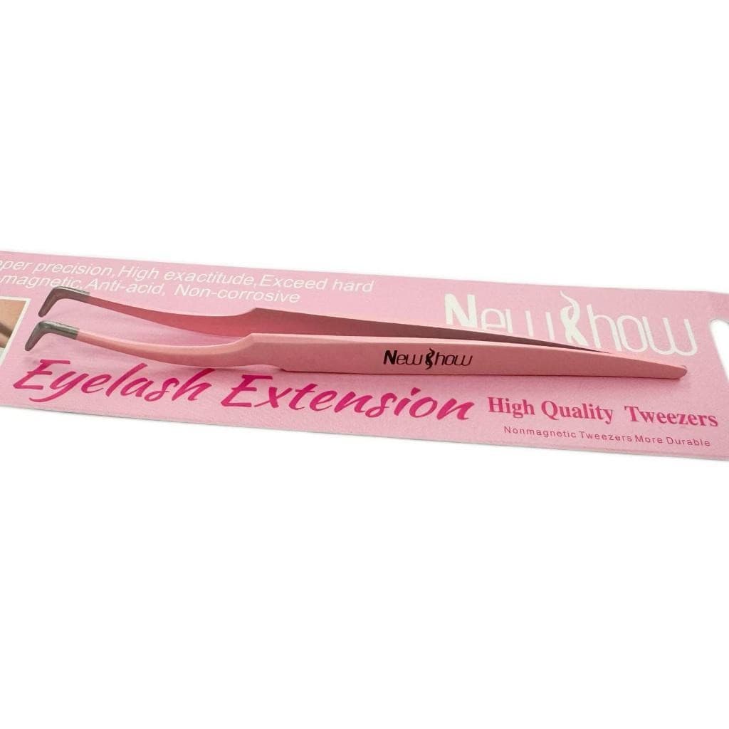 NewShow Pinça Aço Reta De Alta Precisão Para Cílios De Inoxidável Ponta Curva Precisão /ROSA/Profissionalismo