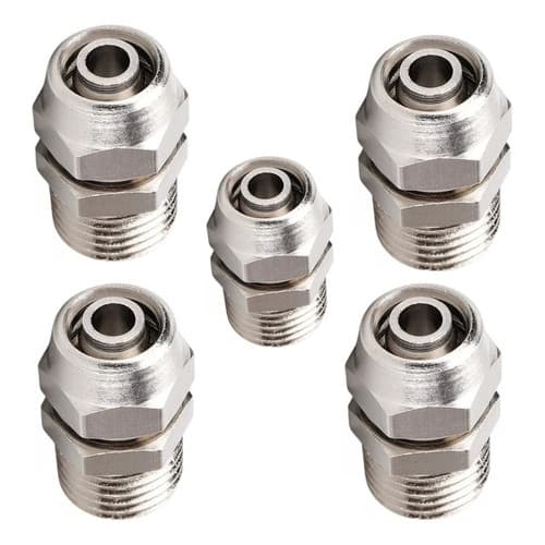 Conector Reto Metálico Tubo10mm X Rosca1/8 Suspensão Ar 5 Un