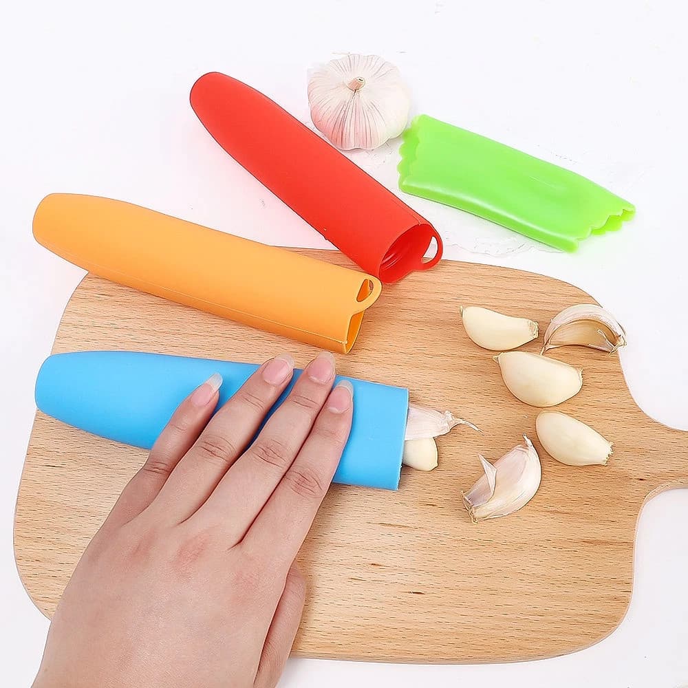 1-3 Tubo Descascador de Alho em Silicone | Prático, Rápido e Sem Cheiro na Mão e Sujeira
