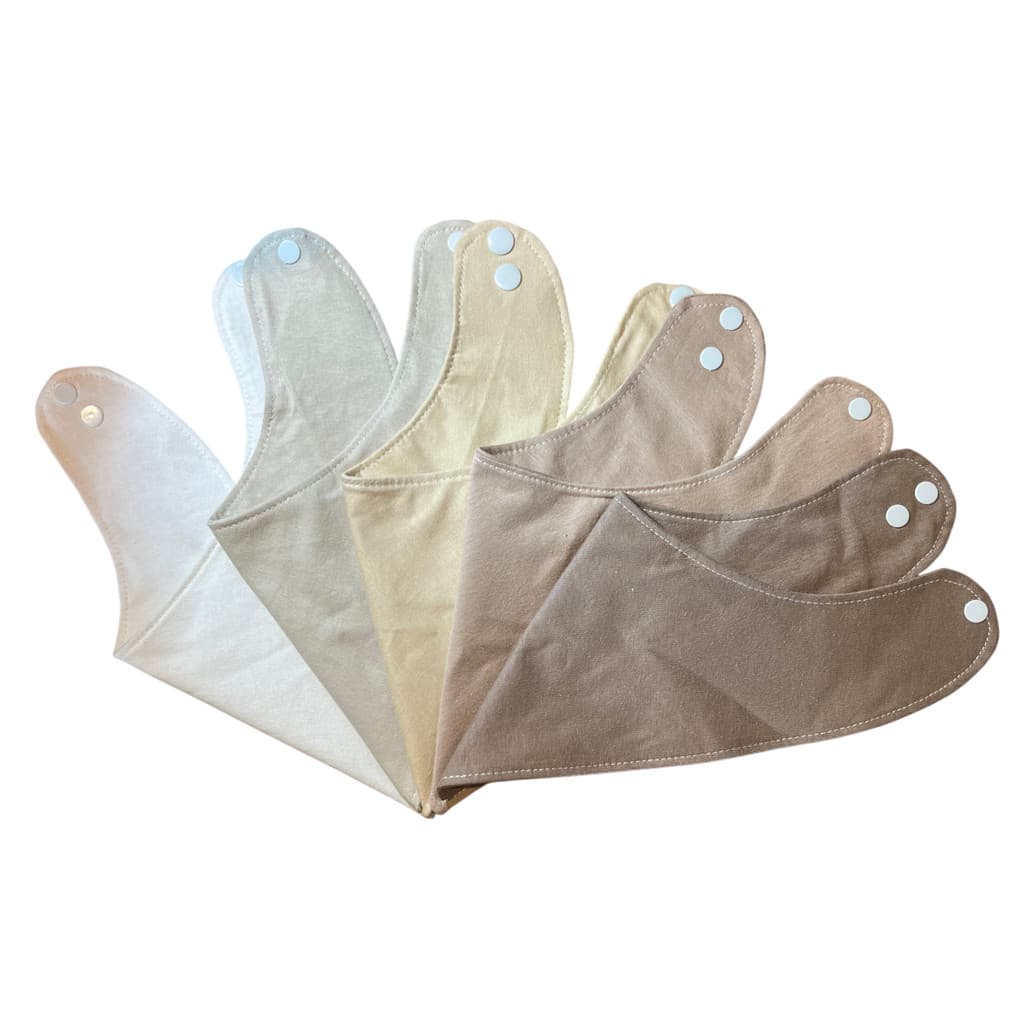 Babador Bandana Impermeável - Kit com 4 (cores neutras variadas)