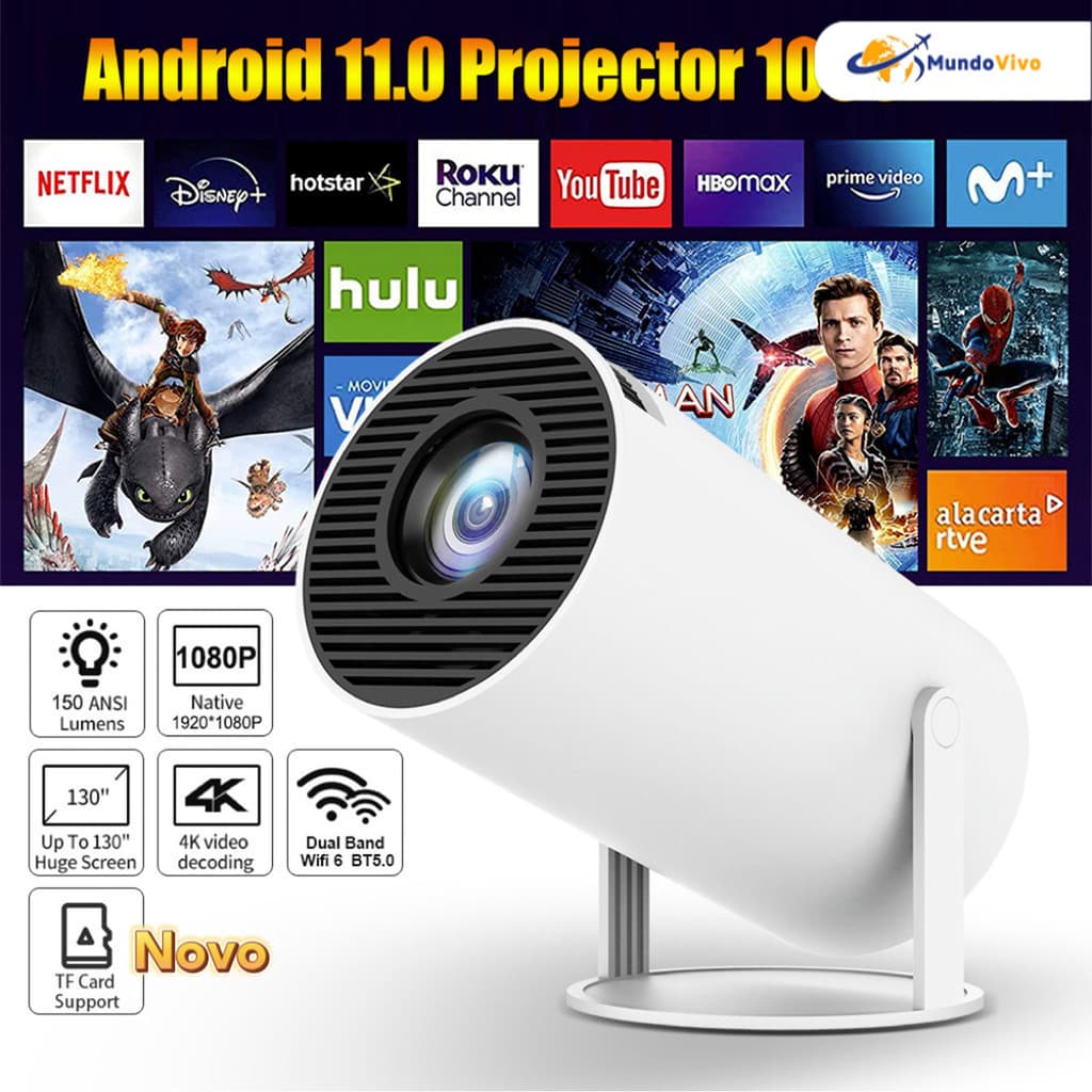Projetor HD 4K , Adequado Para Celular , TV Box , Xbox , PS , PC , Suporte WiFi , HY300 Pro Magcubic , Envio Instantâneo