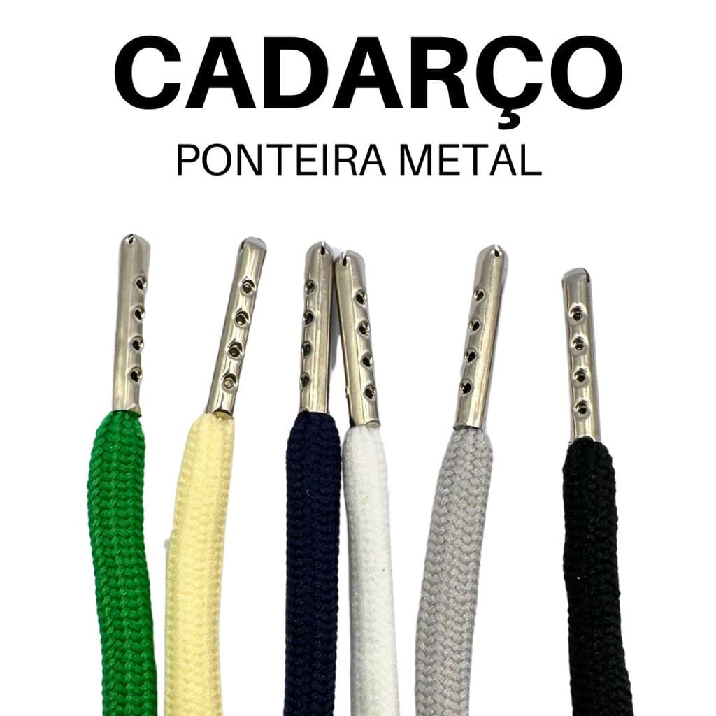 Cordão Poliester REDONDO Com Ponteira De Metal - Kit 2 Uni.