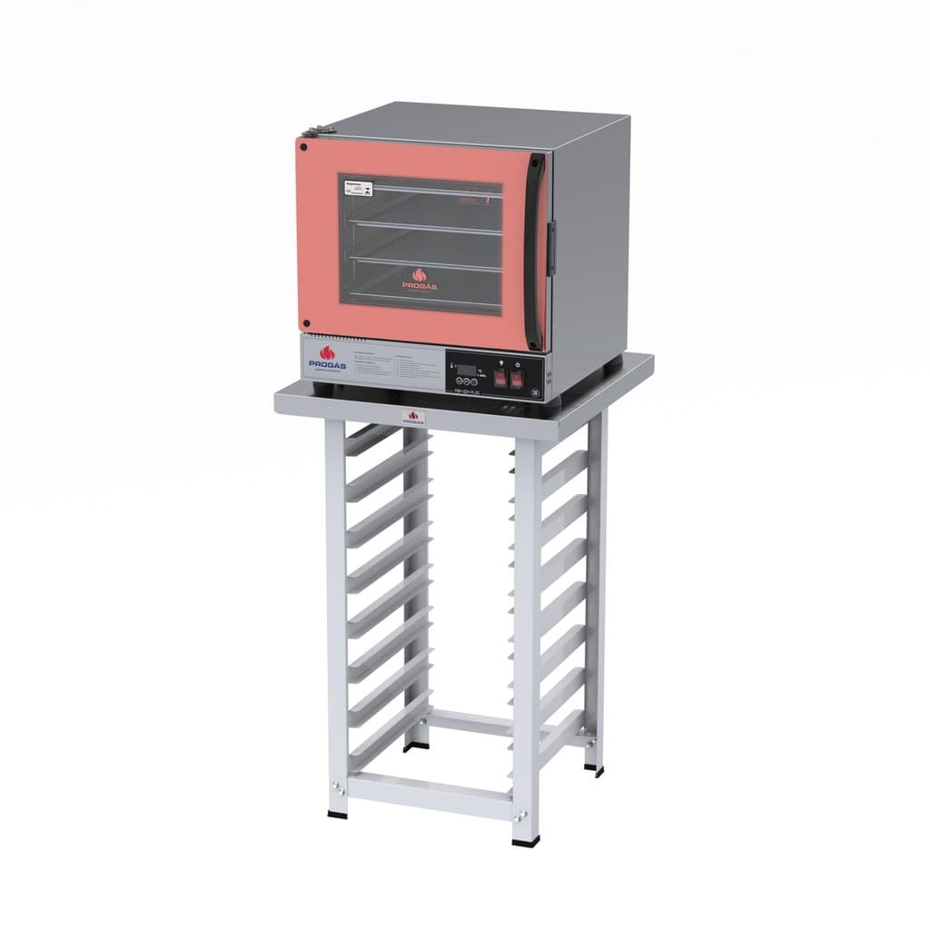 KIT - Forno Turbo Elétrico PRP-004 Plus 220V Rosa + Bancada MES-004 - Progás