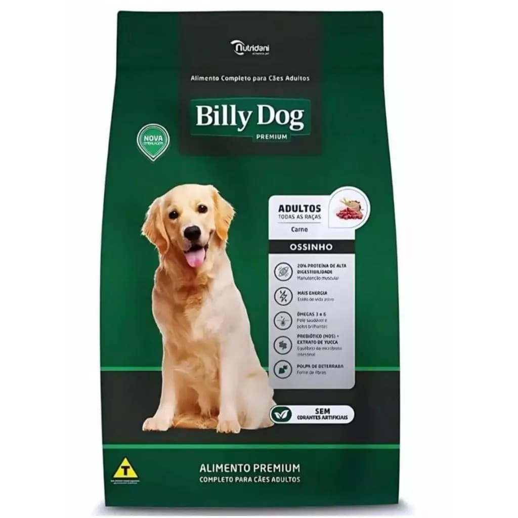 Ração Billy Dog ossinho premium carne 7kg,15kg e 25kg