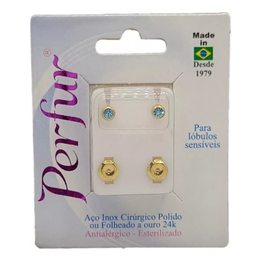 1 Brinco Infantil E Adulto Esterilizados Banhado A Ouro 24k