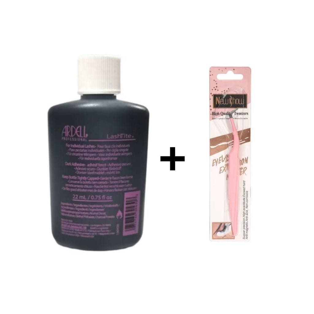 1 Cola Para Cílios Ardell  22ml Preta + 1 Pinça Profissional para Extensão de Cílios