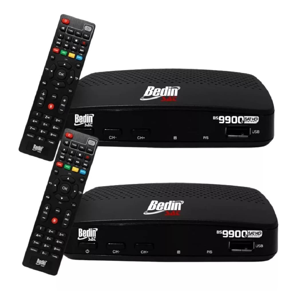 Kit 2 Receptores Bedin 9900s Full Hd Nova Parabólica