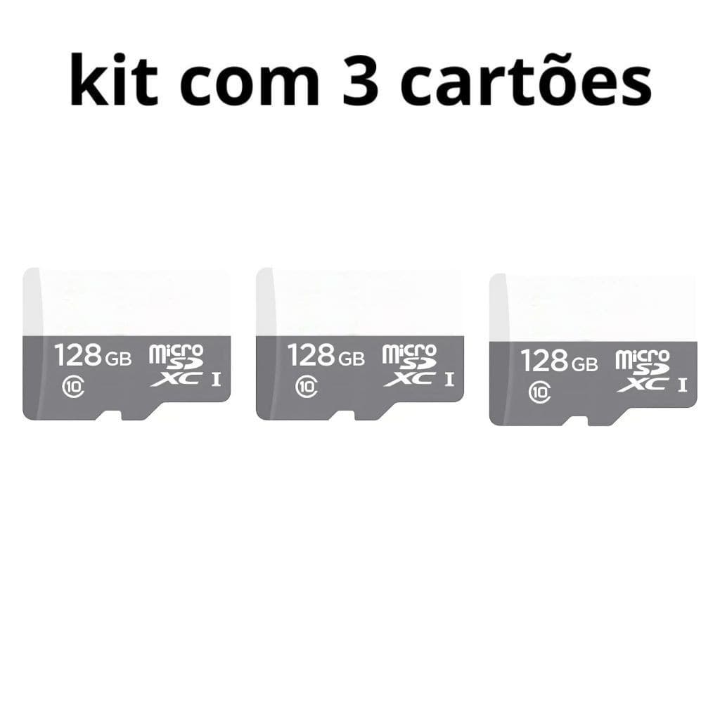 KIT 3 Cartão Memória Micro Sd 128gb Classe10 Ultra