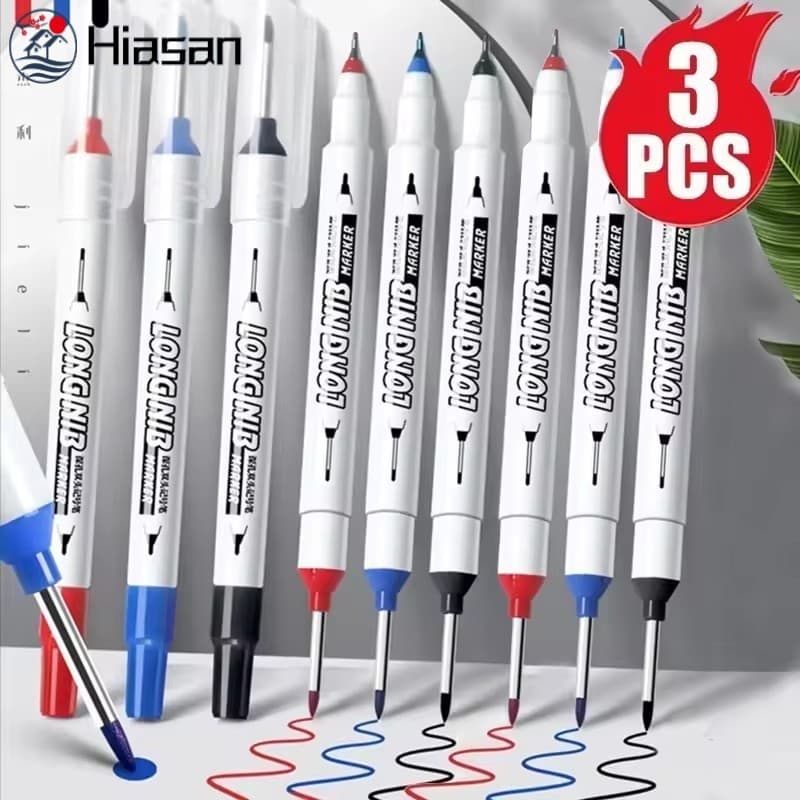 1-3 Pcs Canetas Marcadoras De Buraco Profundo De Cabeça Longa-À Prova D'água , Multiuso-Caneta Perfuração-Decoração De C