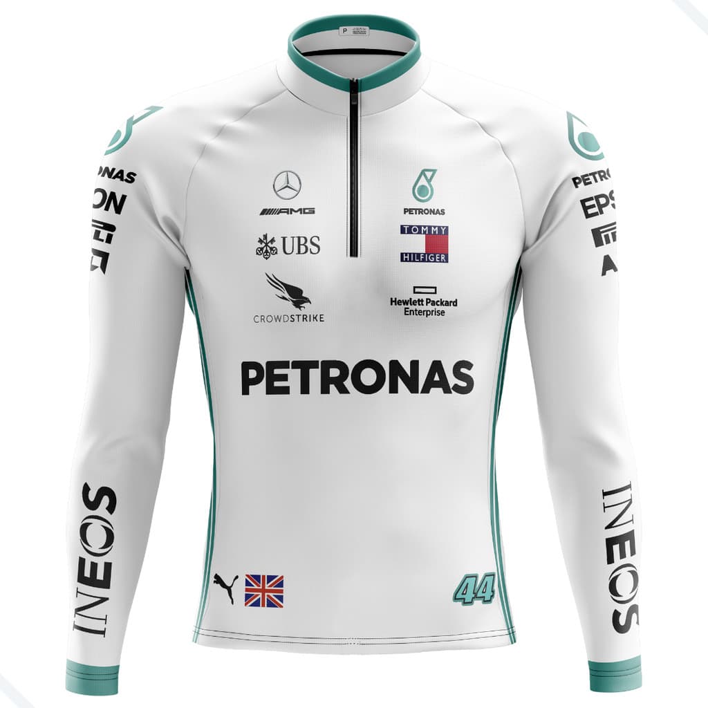 Camiseta Ciclismo Masculina Dryfit Proteção UV Bike MTB Speed F1 Branca