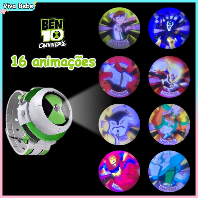 Relógio de Projeção Infantil Estilo Omniverse Ben 10 Brinquedo Presente para Crianças