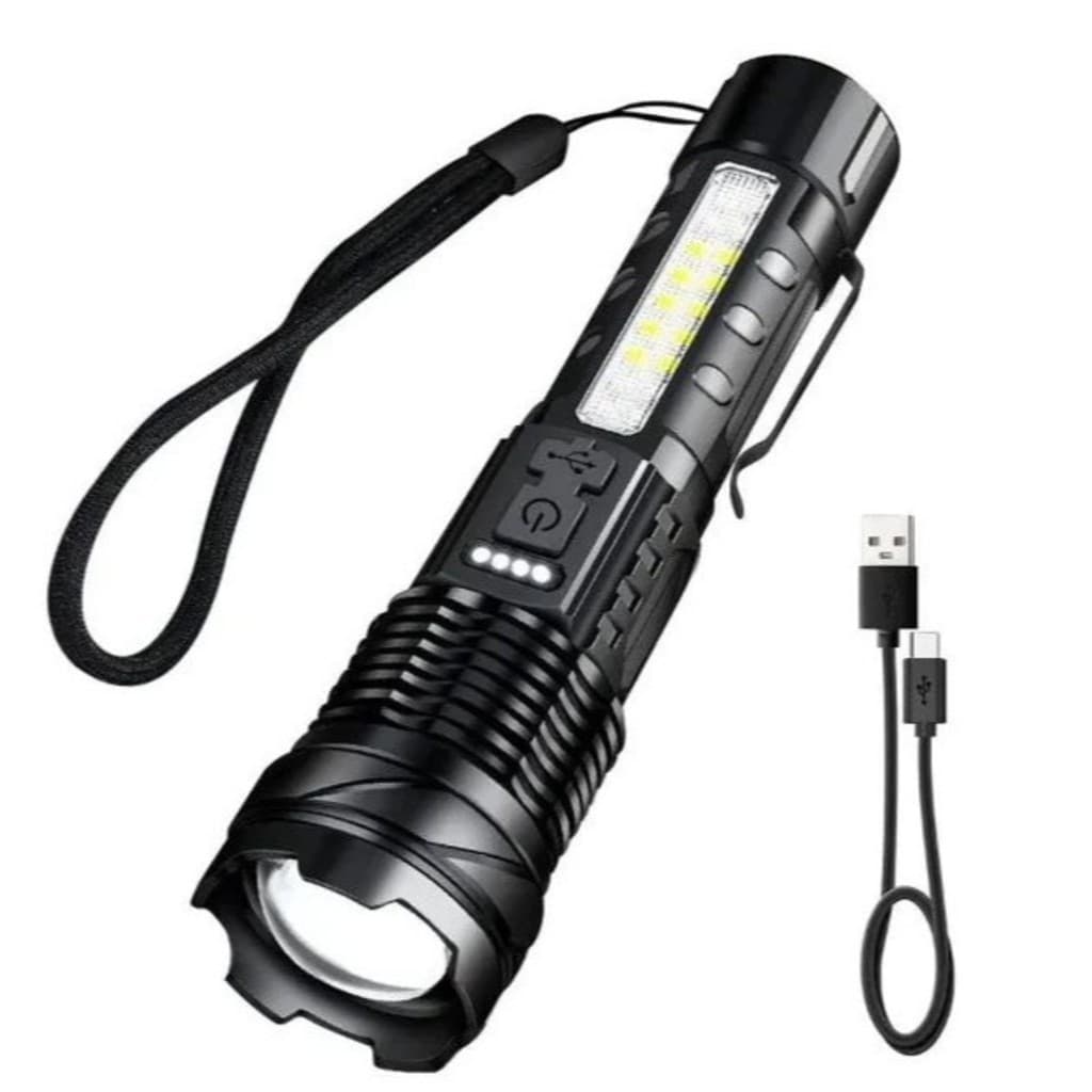 Lanterna Led de Alta Potência De 10w Carregamento Usb Lanterna Super brilhante Poderosa 1568