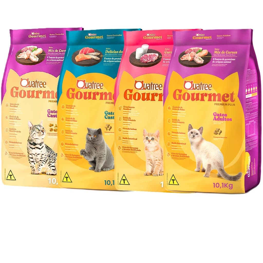 Ração Quatree Gourmet Gatos 10,1Kg