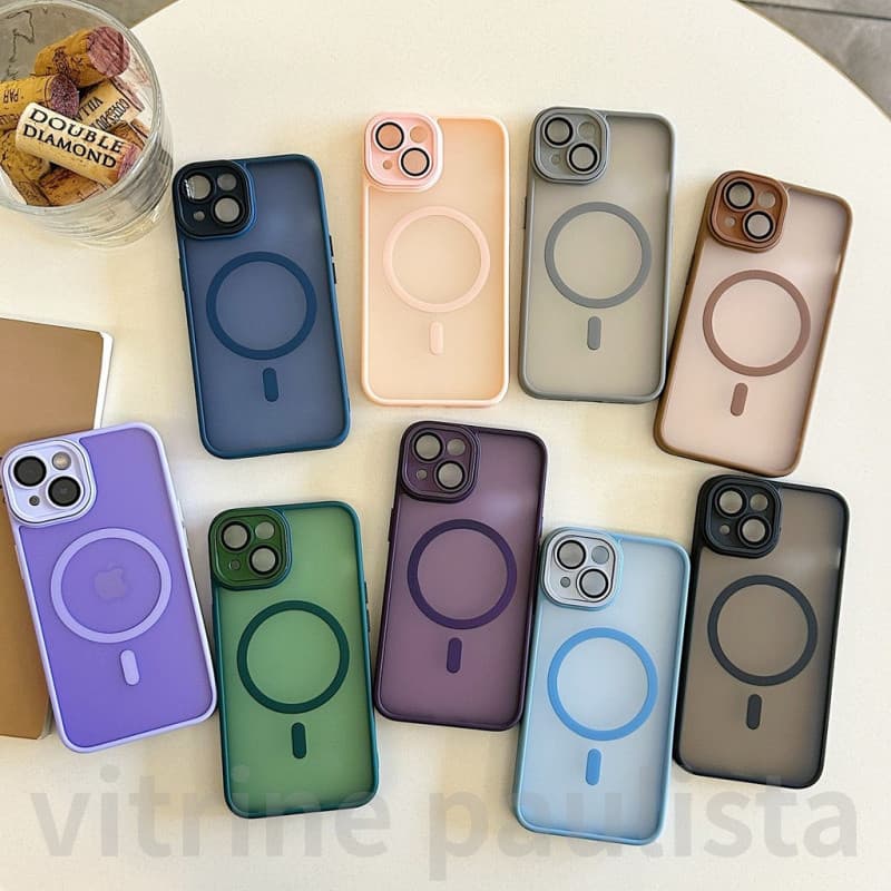 Capa Magnética MagSafe para iPhone 11 12 13 14 15 16 17 Air Pro Max Fosca Antichoque Proteção