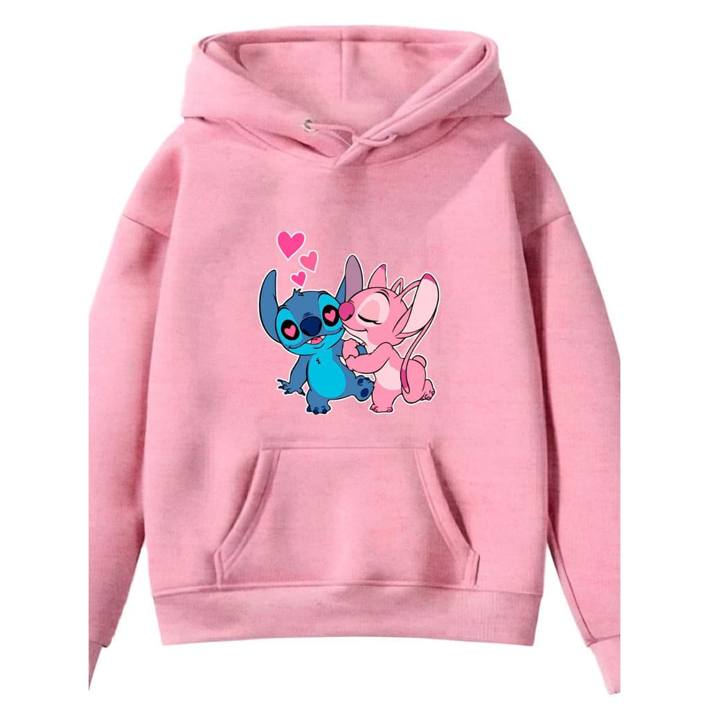 Moletom Infantil Canguru Sti-tch Casal Desenho Infância Tv Lilo Kids Blusa Flanelado