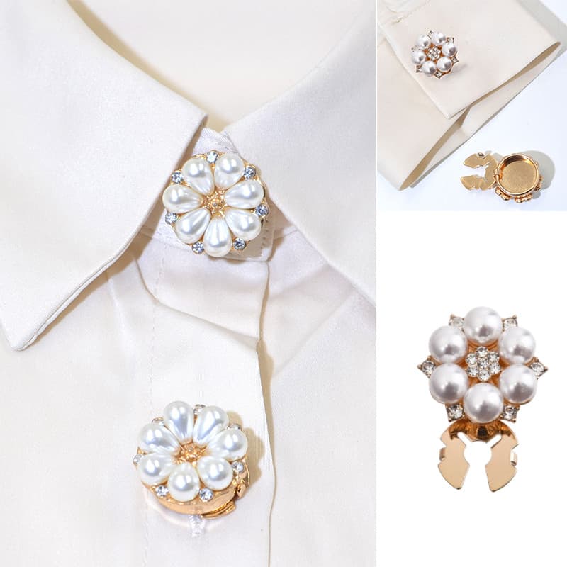 Europeu E Americano Nova Moda Cobre Puro Strass Redondo Mini Botões Decorativos Simples Camisa Acessórios De Decoração