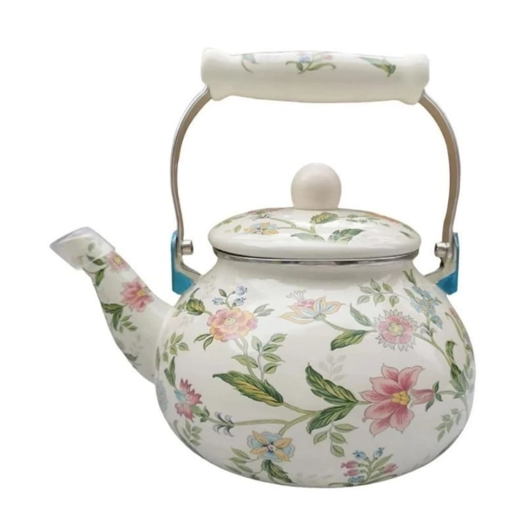 Chaleira esmaltada decorada, 2,5litros, fogão gás, Cooktop. 23cm x 16cm