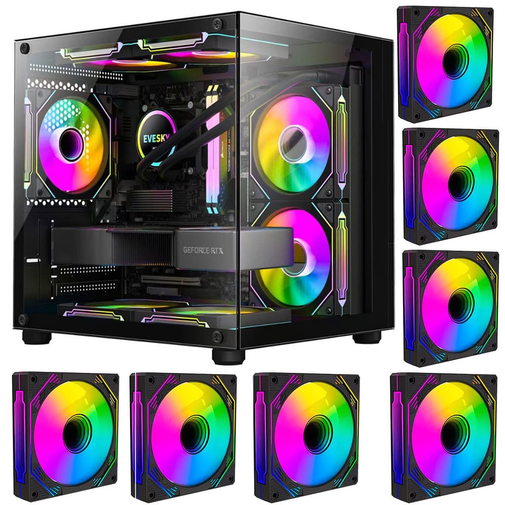 Gabinete Gamer  Aquário em Vidro Com 7 Fans RGB GB1796