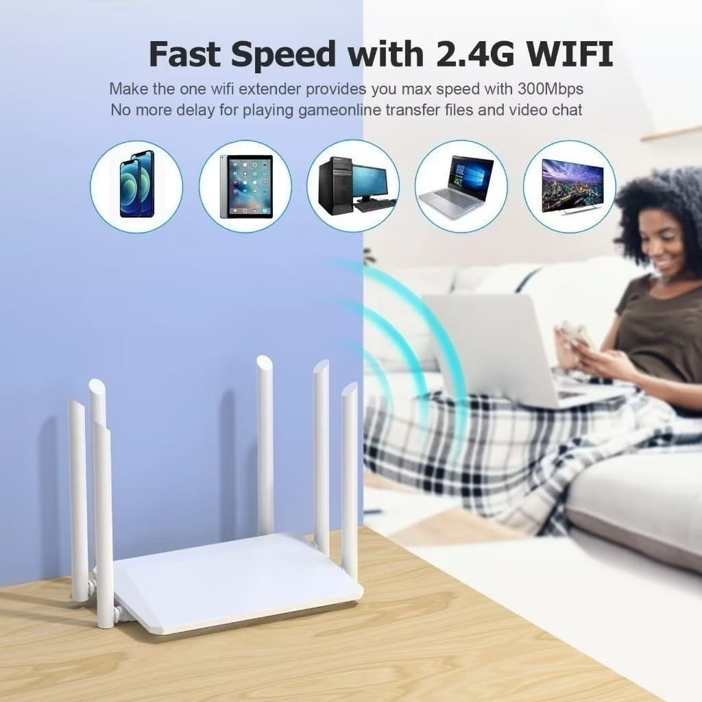 Roteador Wireless Dual Band 2.4Ghz 300Mbps com 6 Antenas KP-RW403/G anjgg