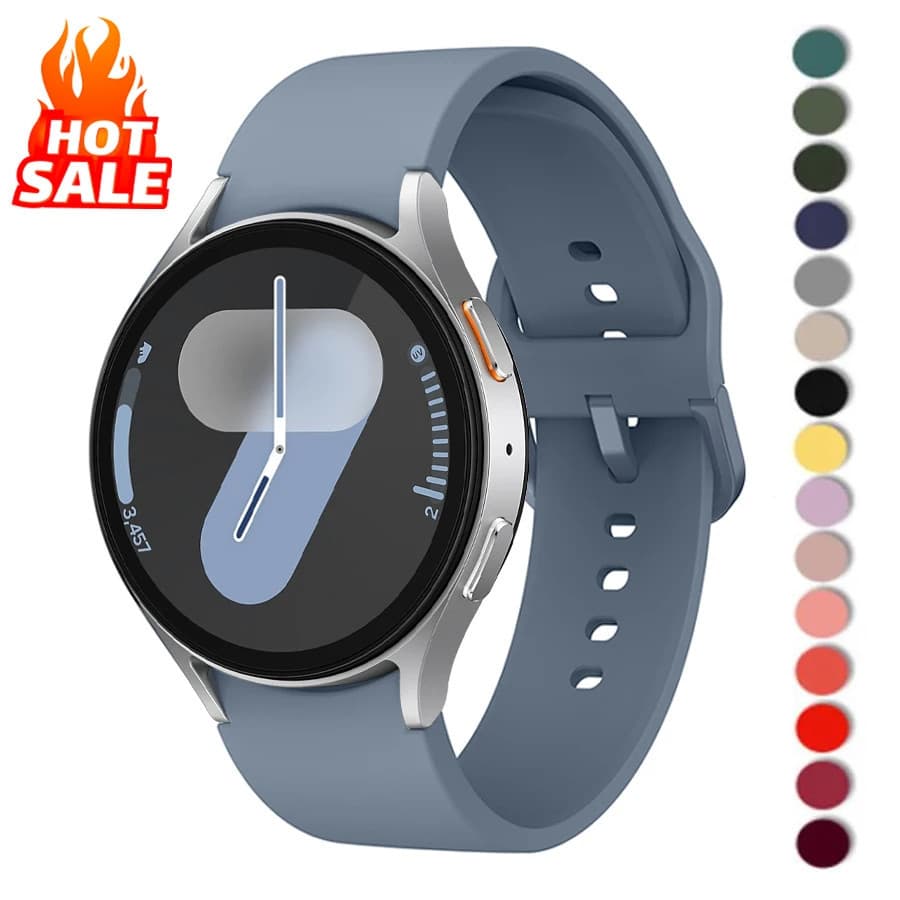 Pulseira De Silicone Para Relógio Samsung Galaxy Watch FE 7 6 5 4 44mm 40mm 45mm 42mm 46mm 43mm 47mm